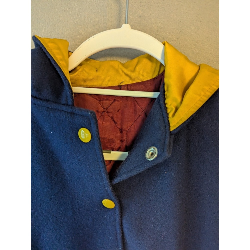Vtg 1979 Varsity Blue Gold Jacket cheerleader Wool Blend Sz 36 "Laura" & "MCH" - Picture 3 of 13